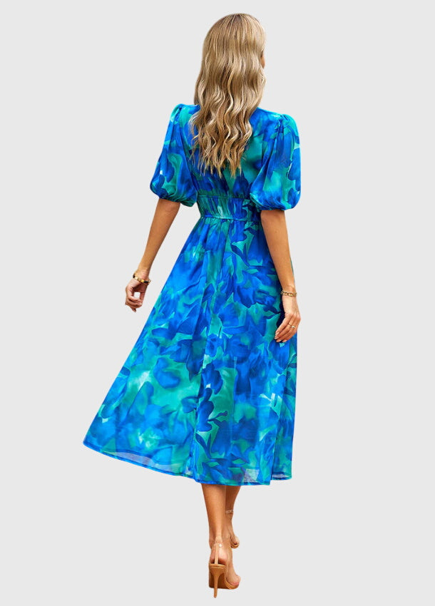 Olga | Flattering Midi Floral Dress