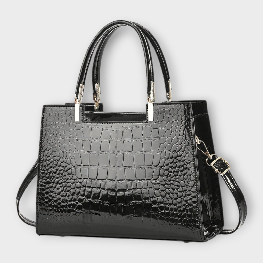 Carolien | Handbag made of shiny crocodile leather