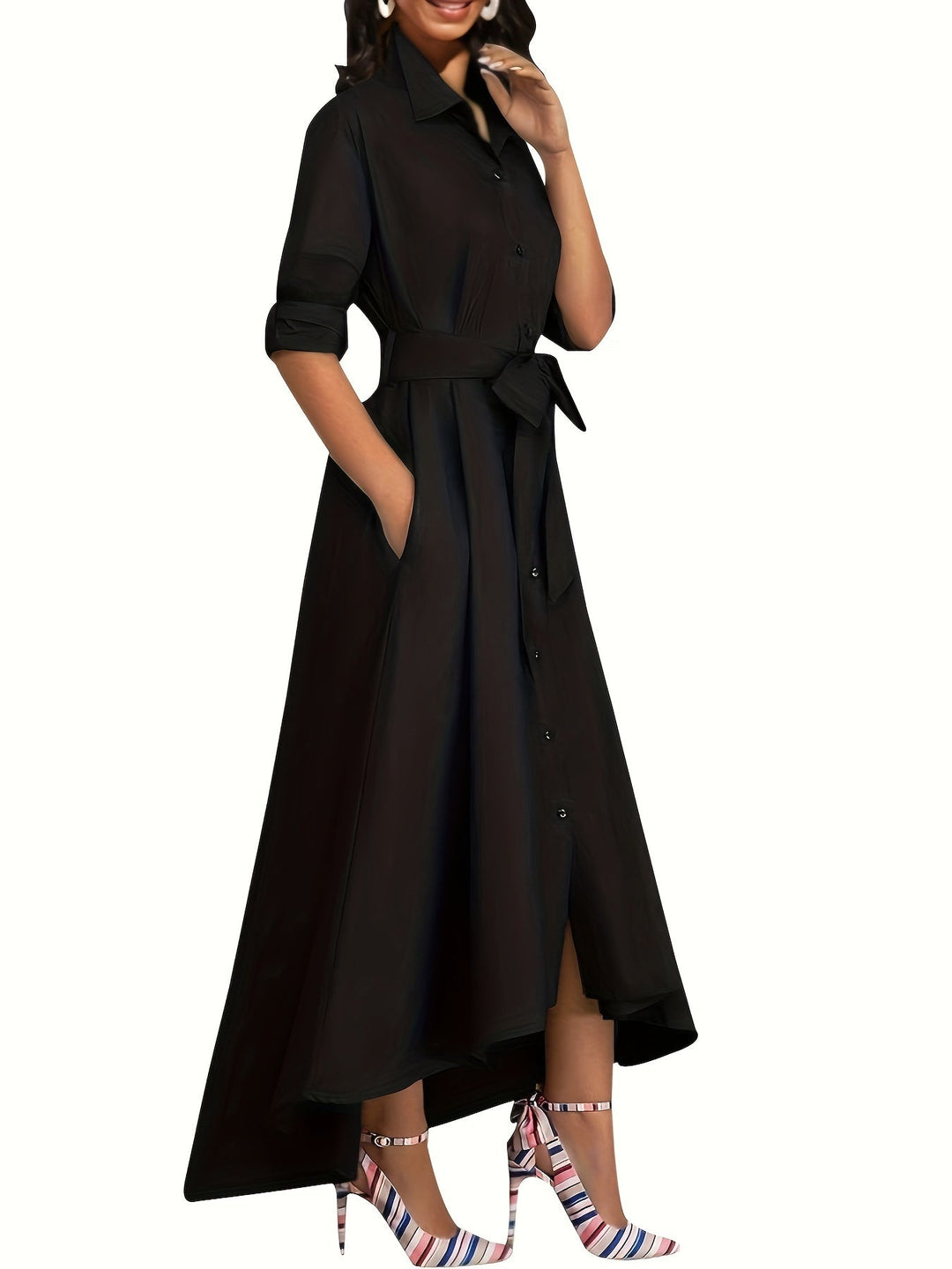 Nynke | Perfect Maxi Button Dress for Parties