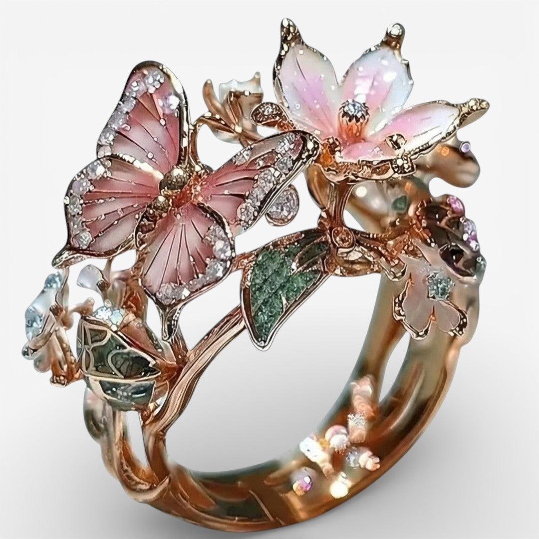 Zirconia Ring Butterfly Nature Light