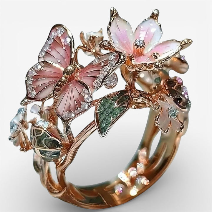 Zirconia Ring Butterfly Nature Light