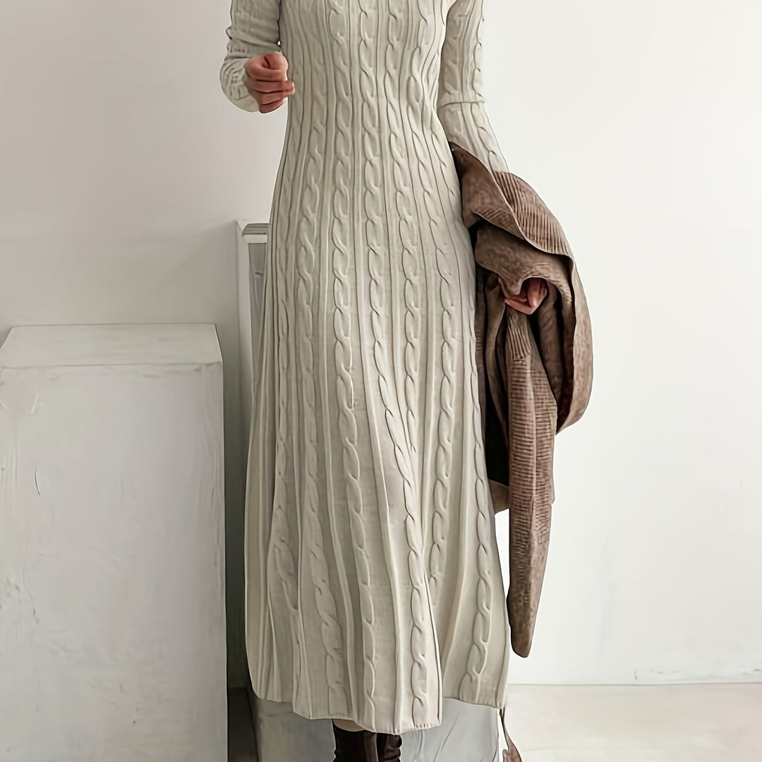 Sarah | Comfortable Maxi Dress in Cable Knit