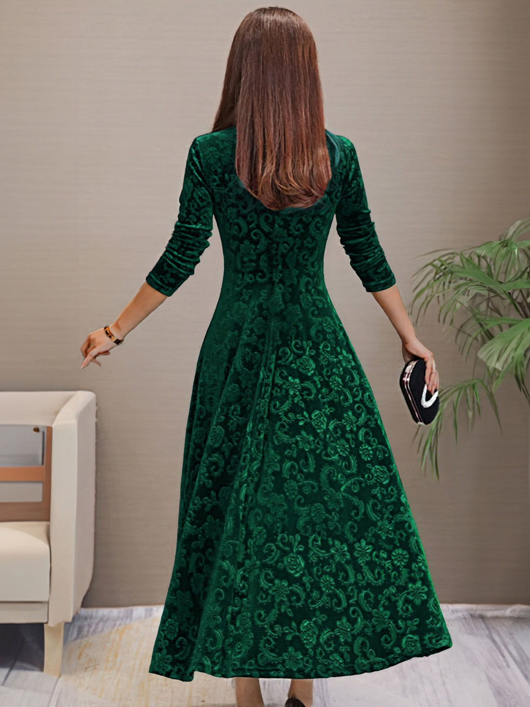 Carine | Elegant Velvet Dress for Holidays