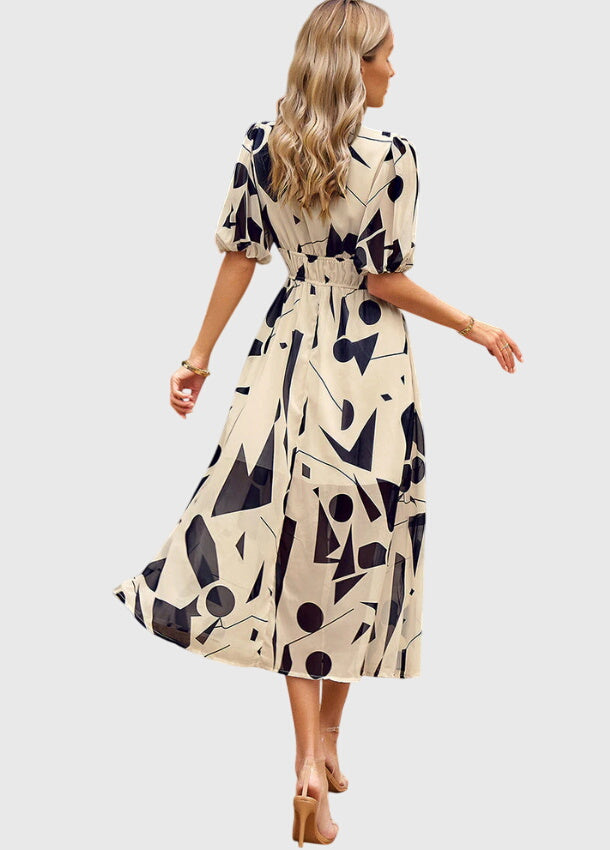Olga | Flattering Midi Floral Dress