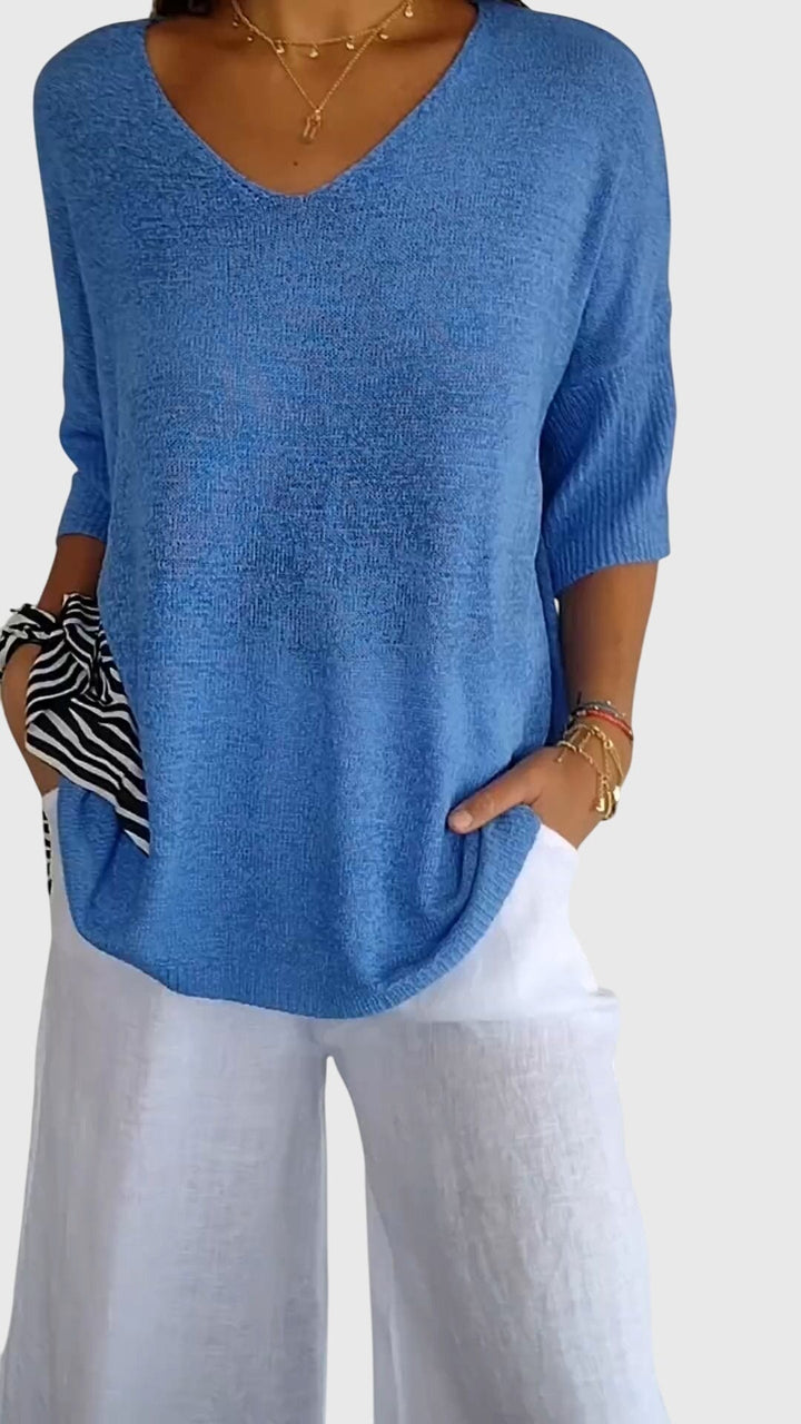 Caroline | Elegant Top with V-Neck