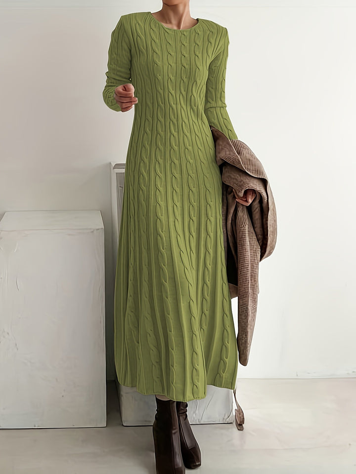 Sarah | Comfortable Maxi Dress in Cable Knit