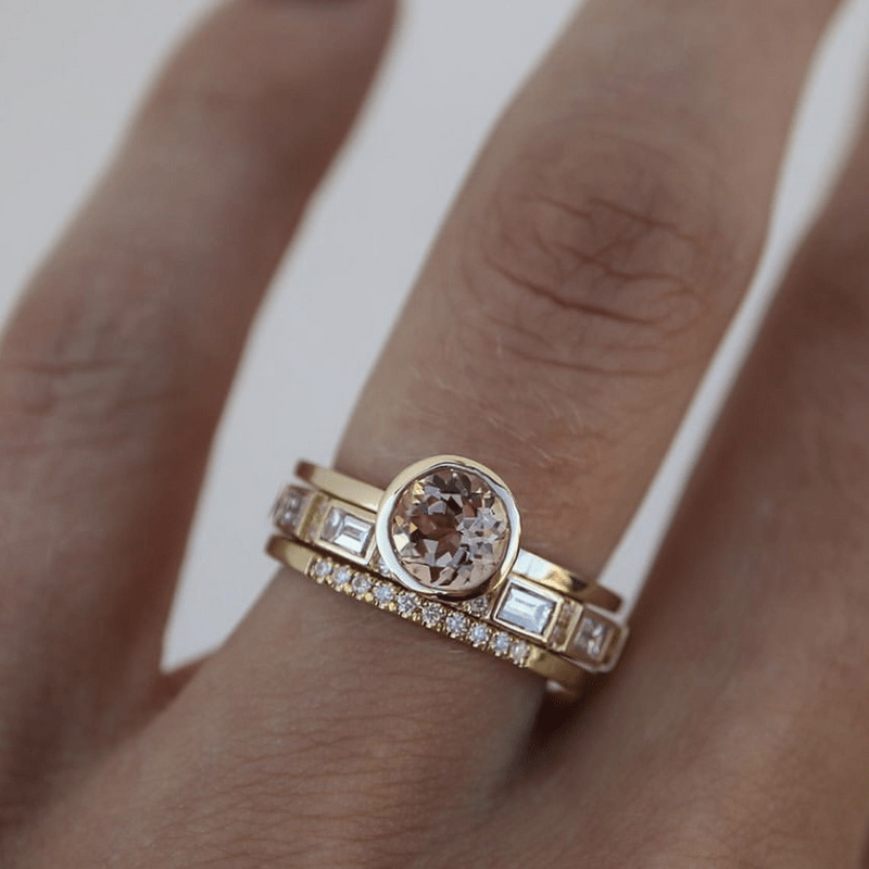 Hopp - Set of Crystallized Gold Rings