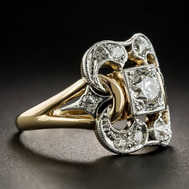 Vintage Gold Ring Zirconia