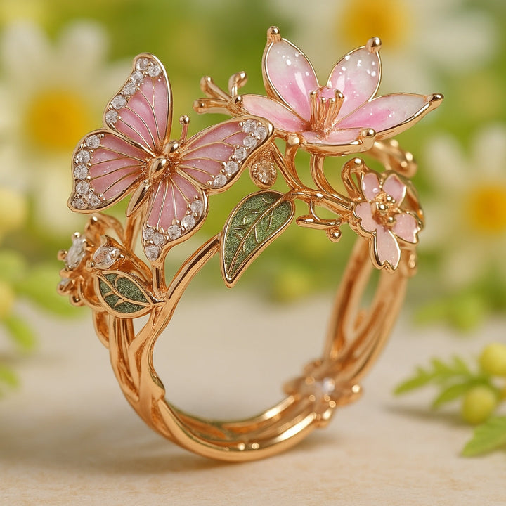Zirconia Ring Butterfly Nature Light