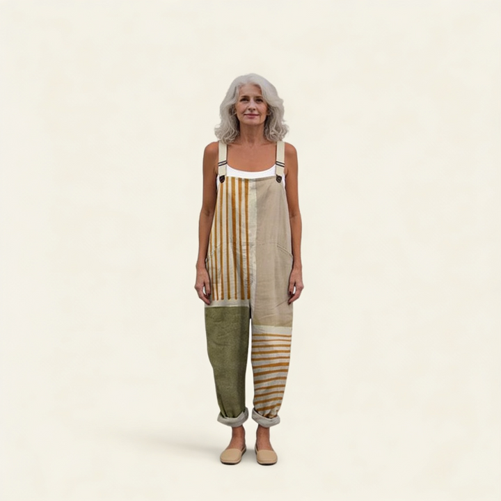 Juliette | natural striped, bright and refined dress