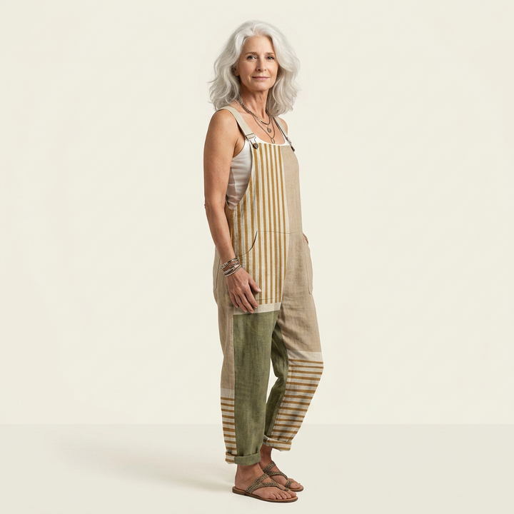 Juliette | natural striped, bright and refined dress