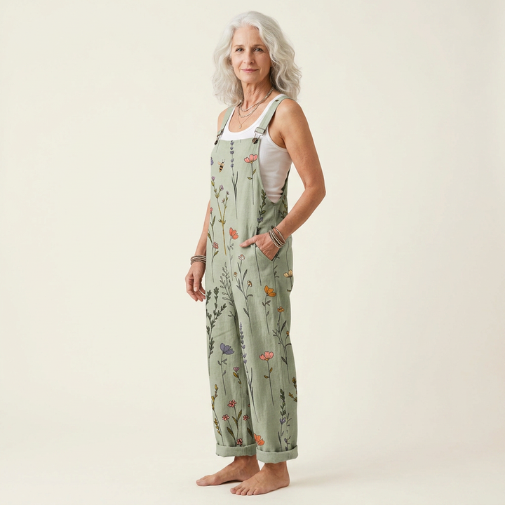 Truus | sage flowers dress