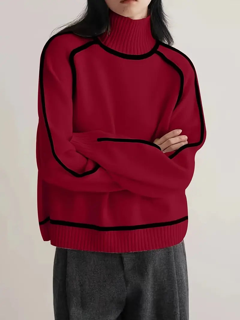 Carine | Elegant sweater with a high collar