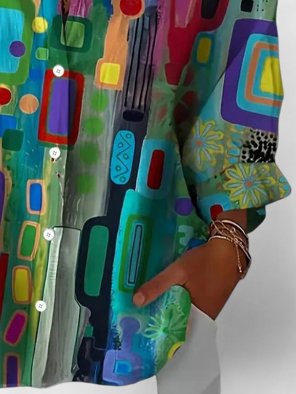 Silvia | Elegant Blouse with Geometric Pattern